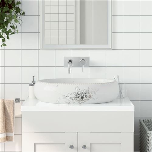 vidaXL Opzetwasbak ovaal 59x40x15 cm keramiek wit155110