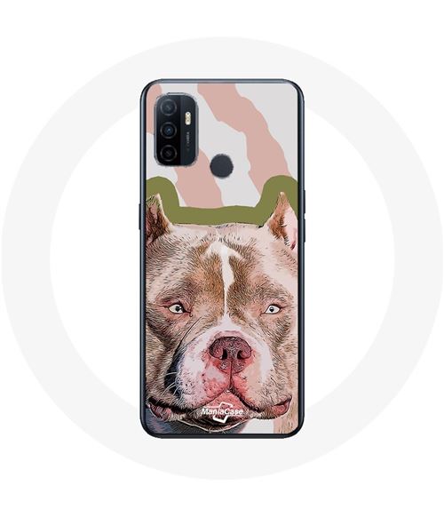 Coque Oppo A53 Chien de Pitbull marron Maniacase