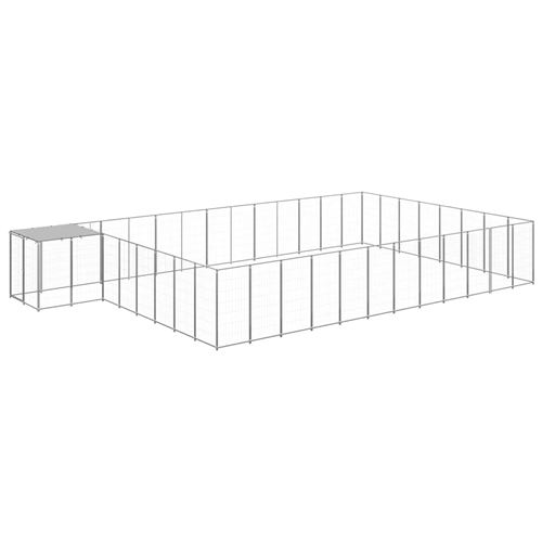 vidaXL Chenil Argenté 30,25 m² Acier