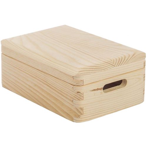 Astigarraga - Boîte de rangement en pin massif avec couvercle Taille 1