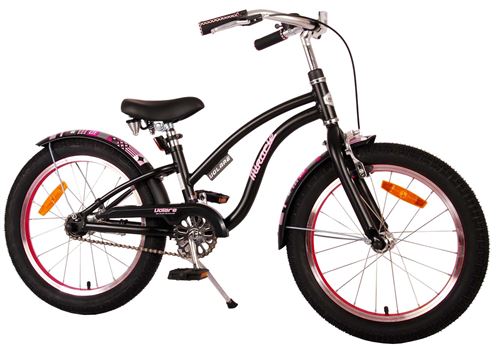 Vélo pour enfants - Volare Miracle Cruiser - Filles - 18 pouces - Noir mat