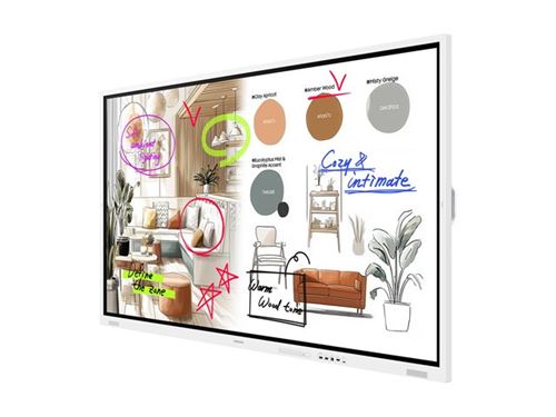 Samsung Flip WM75FX - Classe de diagonale 75" WMFX Series écran LCD rétro-éclairé par LED - éducation/entreprise - avec tableau blanc interactif intégré, écran tactile (multitouch) - Tizen OS - 4K UHD (2160p) 3840 x 2160 - blanc grisé