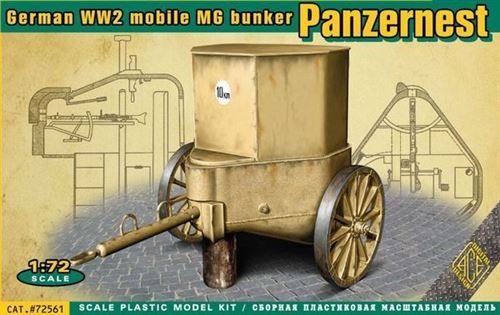 Wwii German Mobile Mg Bunker Panzernest - 1:72e - Ace