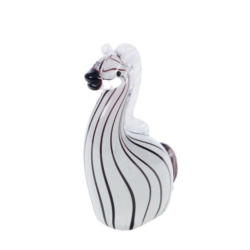 Non Communiqué Blanc Statue : Zèbre Amandine Sulfure H16 Cm - Amadeus - Verre