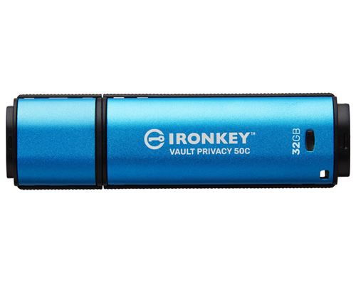 Kingston Bleu Technology Ironkey 32Go Usb-C Vault Privacy 50C Chiffrée Aes-256, Fips 197 - Neuf - Image 4
