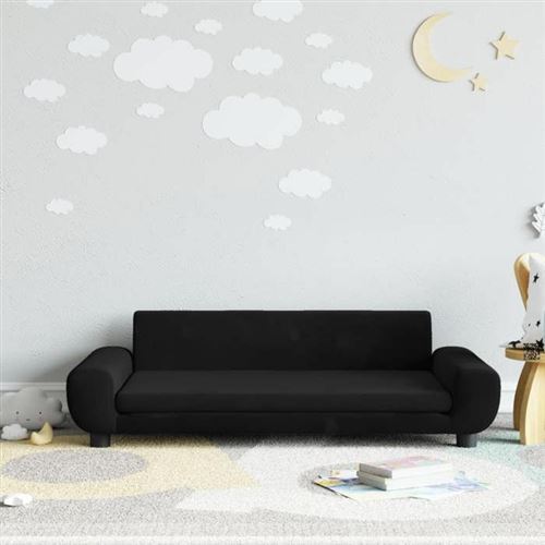 Vidaxl Noir Canapé Enfant Velours - Image 3