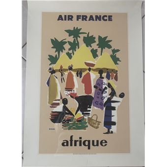 Air France - Afrique Cases - 50x70cm - AFFICHE - 1
