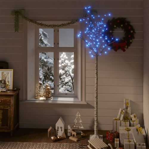 vidaXL Sapin de Noël 200 LED bleues Saule 2,2 m Int/Ext