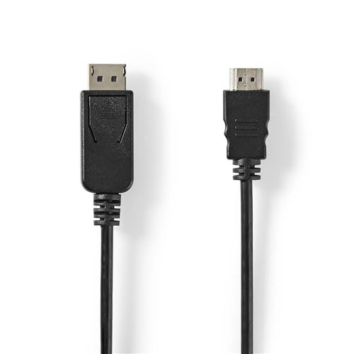 Non Communiqué Noir Nedis Câble Display Port Displayport Mâle Hdmi Connecteur 4K@30Hz Plaqué Nickel 2.00 M Rond Pvc Label