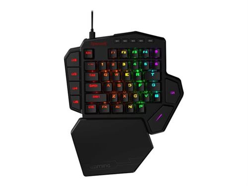 Redragon K585 DITI Teclado mecánico RGB para jugar con una sola mano, reposamuñecas 42 teclas tipo C teclado para juegos profesional intercambiable en caliente