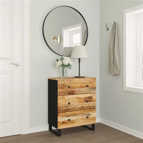 vidaXL - Buffet - Bois de Manguier Massif - 60x33x75 cm - Image 2