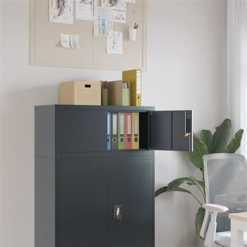 VIDAXL - Classeur - Acier - Anthracite - 90x40x40 cm - Image 2