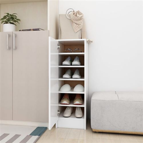 Vidaxl Blanc Armoire À Chaussures Aggloméré - Image 3