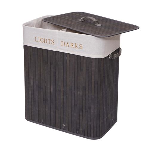 Panier &agrave; linge MENDLER HWC-C21 63x55x34cm 100l gris fonc&eacute;