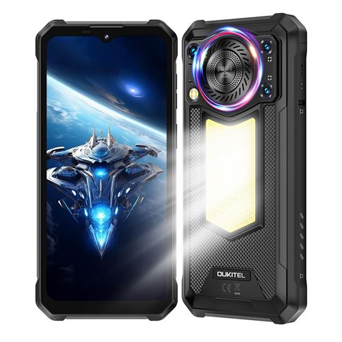 Smartphone Oukitel WP53 Pro 6.52 , 24Go 256Go, 11000mAh,50MP+8MP ,Dual SIM 4G, Haut-parleur multimédia 36mm, Lampe de Camp,Téléphone Portable -388g-Noir