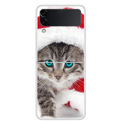 Coque Pour Samsung Galaxy Z Flip 3 Frusde Dessin Animé Peinture Multicolore-Chat