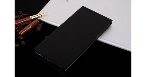 Batterie externe plate pour smartphone samsung, huawei, sony, etc tablette chargeur universel power bank 6000mah 2 port usb (noir)