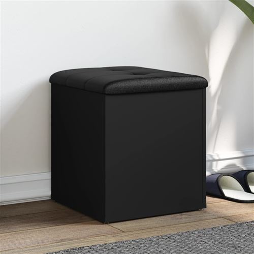 vidaXL Banc de rangement noir 42x42x45 cm bois d'ingénierie835034