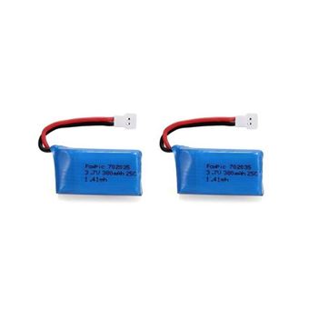 Lot De 2 Batteries LiPo 3.7V 380mAh Pour Drone - Compatible Hubsan H107D/C, JXD 385 - Connecteur JST - YUNIQUE GREEN-CLEAN-POWER