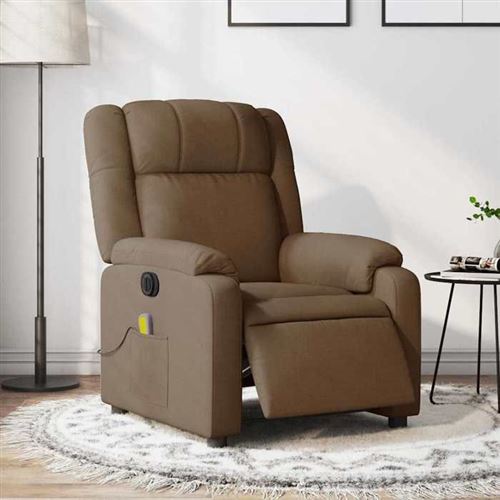 Non Communiqué Marron Vidaxl Fauteuil De Massage, Relaxation Électrique Réglable Tissu