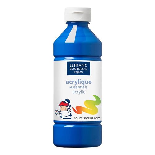 Lefranc Bourgeois Enfants - Peinture - peinture acrylique - bleu primaire - 500 ml