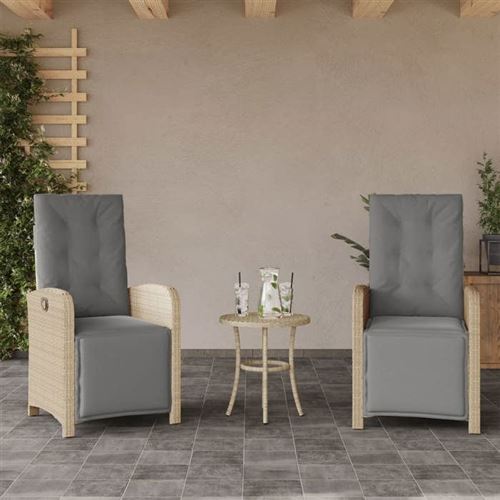 VidaXL - Gartensessel verstellbar poly-rattan, One Size, Beige