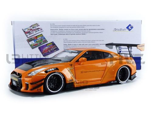 Voiture Miniature de Collection SOLIDO 1-18 - NISSAN GTR 35 LB Work Type 2 - Orange Metallic / Black - 1805803