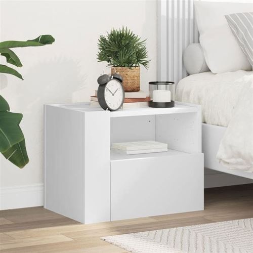 Vidaxl Blanc Table De Chevet Murale 45X30x35 Cm 848311 - Image 2