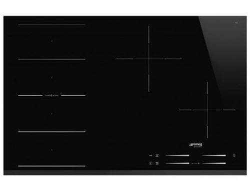 Smeg Si1F7845B - Table De Cuisson À Induction - 4 Plaques De Cuisson - Niche - Largeur : 75 Cm - Profondeur : 49 Cm - Avec Avant Biseauté - Noir
