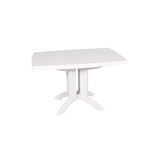 Table rectangulaire de jardin 120x75 cm - Pliable - 2 coloris - Blanc - 110