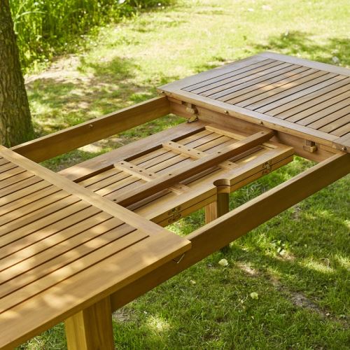 Table De Jardin En Bois D Acacia Fsc Avec Rallonge 8 A 10 Places