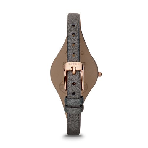 Fossil Montre Georgia a 3 aiguilles en cuir Gris fumee et dore rose Montre Top Prix fnac