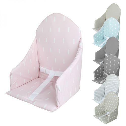 Coussin d'assise universel Miam avec harnais pour chaise haute bébé - Rose trait
