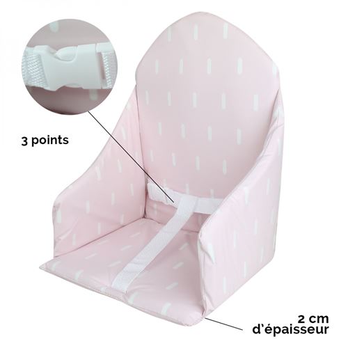 Coussin d'assise universel Miam avec harnais pour chaise haute bébé - Rose  trait - Chaises hautes et réhausseurs bébé - Achat & prix