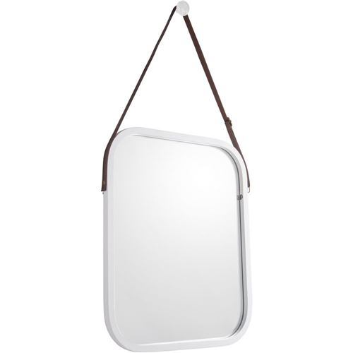 Pt Living - Miroir carré en bambou à suspendre Idyllic Blanc