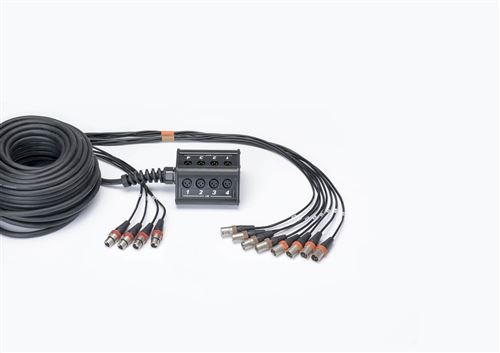 Cordial CYB8-4C - Boîtier de scène 8 entrées XLR mâles 4 sorties XLR femelles câble 30 m