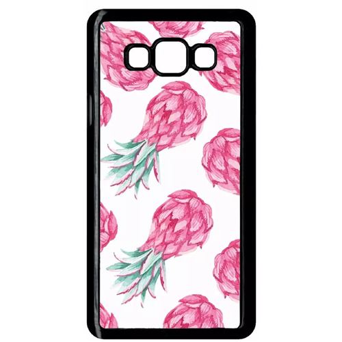 Coque Samsung Galaxy A7 Ananas Rose Fond Blanc