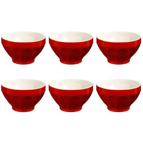 Lot de 6 Bols Côtes 60cl Rouge