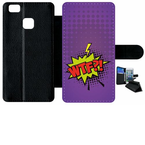 Etui À Rabat Huawei P9 Lite Wtf Fond Mauve