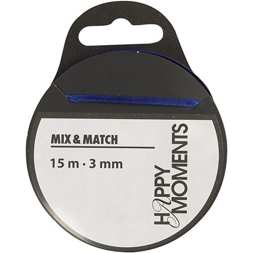 Happy Moments Ruban De Satin 3 Mm X 15 M Bleu Foncé