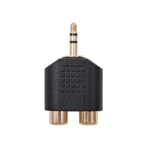 Nanocable 10.27.0015 Adaptateur audio stéréo à 2 RCA femelle vers jack 3,5 mâle Noir