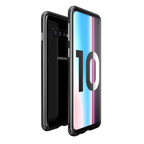 Bumper en métal cadre d'attraction magnétique noir pour votre Samsung Galaxy S10