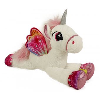 Peluche Geante Licorne Blanche Avec Ailes Rose 87cm Grande Peluche Animal Fantastique Enfant Lego Achat Prix Fnac