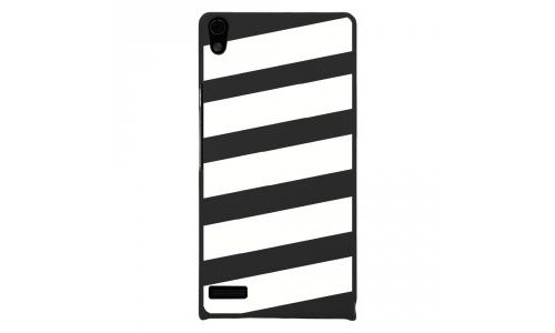 Coque rigide pour Huawei Ascend P6 avec impression Motifs bandes blanches