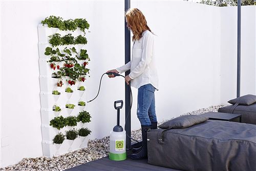 Minigarden Vertical Kitchen Garden pour 24 Plantes, Comprend Le kit d’arrosage Goutte-à-Goutte, Autoportant ou Fixé au Mur, Long Cycle de Vie (Blanc)