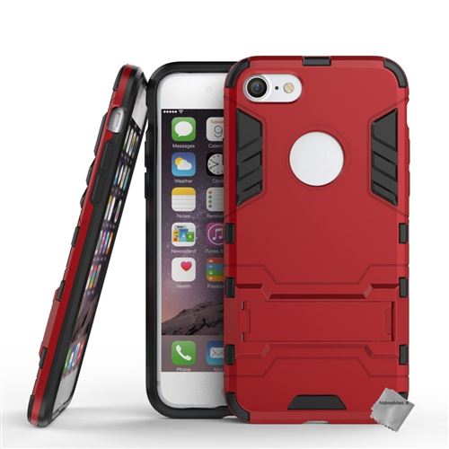 Coque rigide anti choc pour Apple iPhone SE (2020) avec film ecran - ROUGE