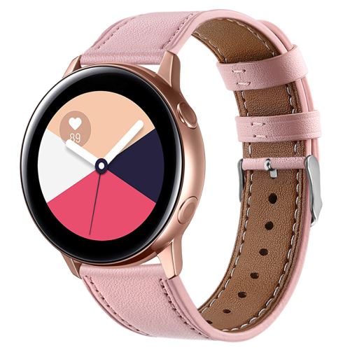 Bracelet en cuir haute qualité confortable Remplacement pour Samsung Galaxy Watch Active 1/2 - Rose