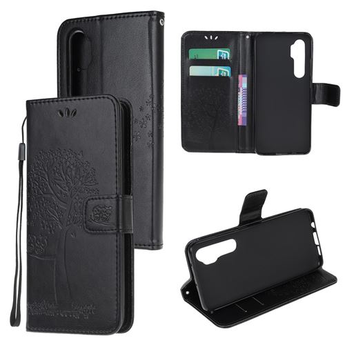 Etui en PU empreinte chouette noir pour votre Xiaomi Mi Note 10 Lite