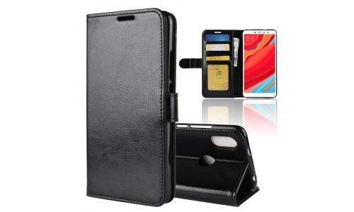 Etui Redmi-S2 noir grainé rabat latéral articulé fonction stand