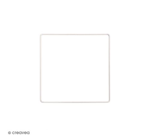 Anneau en métal carré - blanc - 15 cm